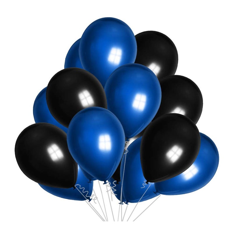 EASUTE 10inch Pearl Dark Blue Pearl Black Balloons 100pcs Perfect for Birthday Party Bridal Baby Shower Engagement Wedding Party Decor (Blue) - Image 1